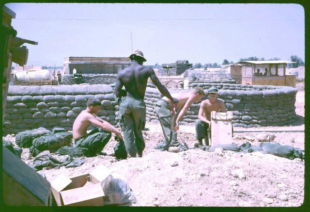 Eagerly filling sandbags